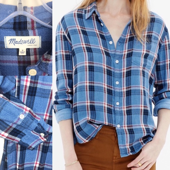 Madewell | Plaid Button Up Cozy Shirt/Flannel S - Picture 7 of 8